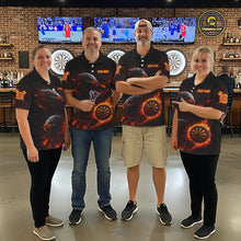 Load image into Gallery viewer, Eagle Couple Flame Dartboard &amp; Arrow Men Darts Polo Shirt Custom Outfits Dart Team Jerseys NYN2508