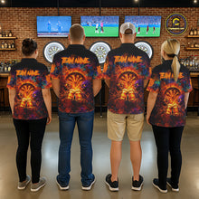 Load image into Gallery viewer, Funny Skeleton Cheer Beer Flame Men Darts Quarter-Zip Shirt Custom Graffiti Dart Team Jerseys NYN2513