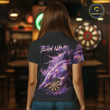 Load image into Gallery viewer, Personalized Pink Holographic Shark Women Darts Polo League Shirts Funny Grunge Dart Jerseys NYN2707