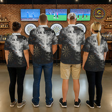 Load image into Gallery viewer, Personalized Pink Holographic Shark Men Darts 1/4-Zip League Shirts Funny Grunge Dart Jerseys NYN2707