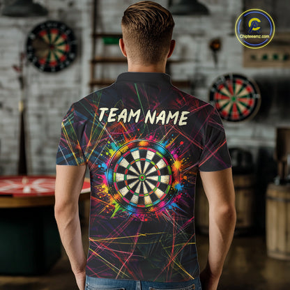 Splatter Paint Dartboard & Arrow Mens Darts Shirt Personalized Colorful Team Darts Jersey NYN3244