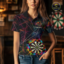 Load image into Gallery viewer, Splatter Paint Dartboard &amp; Arrow Women Darts Shirt Personalized Colorful Team Darts Jersey NYN3244