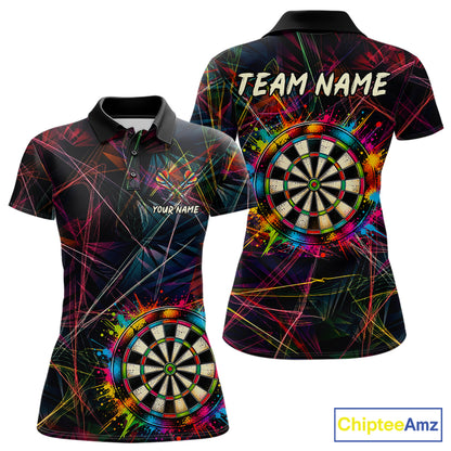 Splatter Paint Dartboard & Arrow Women Darts Shirt Personalized Colorful Team Darts Jersey NYN3244