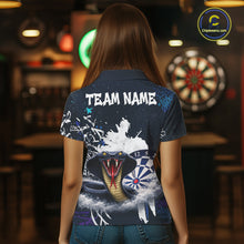 Load image into Gallery viewer, Funny Blue Smoke Cobra Women Darts Polo &amp; Quarter-Zip Shirt Custom Graffiti Dart Team Jerseys NYN3078