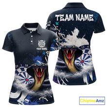 Load image into Gallery viewer, Funny Blue Smoke Cobra Women Darts Polo &amp; Quarter-Zip Shirt Custom Graffiti Dart Team Jerseys NYN3078