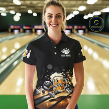 Load image into Gallery viewer, Personalized Beer Runner Funny Bowling Team Shirts For Women Bowling Polo &amp; 1/4-Zip Jersey NYN2724