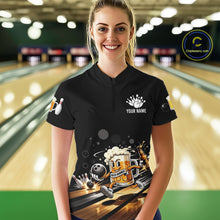Load image into Gallery viewer, Personalized Beer Runner Funny Bowling Team Shirts For Women Bowling Polo &amp; 1/4-Zip Jersey NYN2724