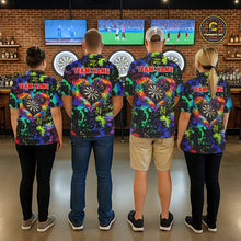 Load image into Gallery viewer, Heart Colorful Splatter Dartboard Men Darts Quarter-zip Shirt Custom Valentine Dart Couple Jerseys NYN2526