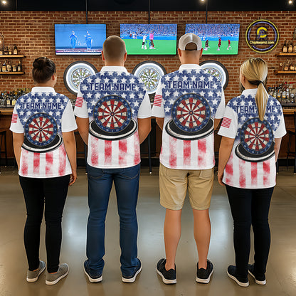 Custom American Flag Dart Shirts For Women Patriotic Dart Team Shirt Darter Outfits Attire NYN2888