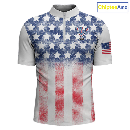Custom American Flag Dart Shirts For Men Patriotic Dart Team Shirt Darter Outfits Attire NYN2888