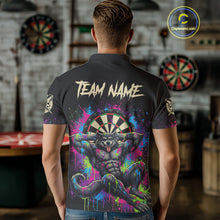 Load image into Gallery viewer, Colorful Splatter Funny Wolf Dartboard Custom Darts Polo Shirt For Men Dart Team Gifts NYN2001