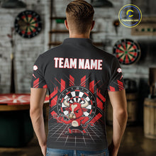Load image into Gallery viewer, Custom Black And Red Geometry Funny Bull Dart Arrow Polo Dart Shirt For Men Dart Jerseys NYN2008
