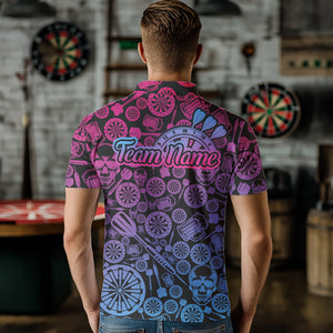 Colorful Gradient Dartboards Funny Dart Shirts For Men, Custom Dart Jerseys NYN0008
