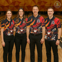 Load image into Gallery viewer, Red And Yellow Rooster Gun Women Bowling Shirt Custom Funny Grunge Cute Bowling Team Outfits NYN3279