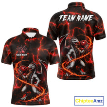 Load image into Gallery viewer, Thunder Lightning Dragon Bowling Shirt For Men Custom Fire Flame Bowling Team Outfits