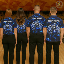 Load image into Gallery viewer, Funny Sleeping Raccoon Mens Bowling Shirt Custom Thunder Lightning Cute Bowling Team Outfits NYN3284