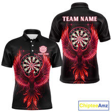 Load image into Gallery viewer, Custom Funny Flame Phoenix Red Dartboard Dart Men Polo Jerseys Outfits Dart Shirts NYN1744