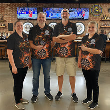 Load image into Gallery viewer, Custom Orange Horror Tiger Grunge Women Darts Polo League Shirts Splatter Dart Jerseys NYN2251