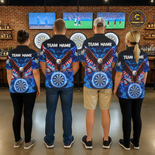 Load image into Gallery viewer, Blue Flames US Flag Eagle Freedom Darts 1/4-Zip Shirt Personalized Patriotic Women Dart Team Jerseys NYN2538