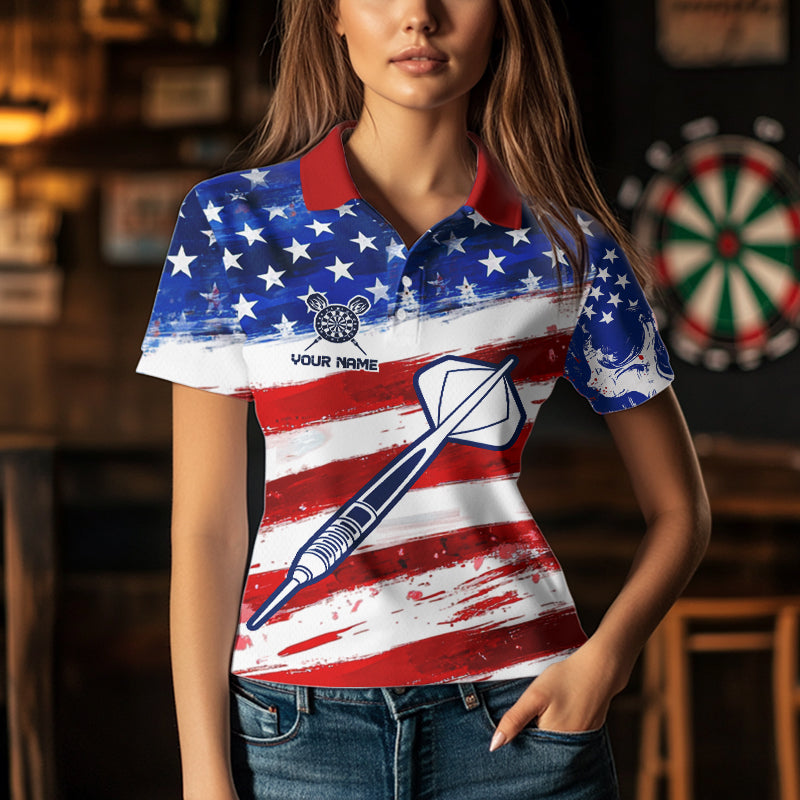 American Flag Custom Patriotic Dart Shirts For Women, Dart Team Jerseys NYN0014