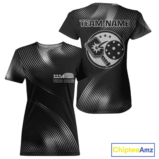 Custom Women Pickleball T-Shirt Personalized Pickleball Paddle For Silver Pickleball Lovers NYN1173