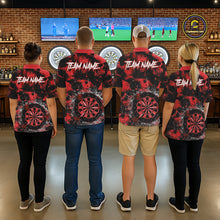 Load image into Gallery viewer, Red Grunge Skull Cracked Glass Dartboard Custom Men Darts Polo Shirts Dart Team Jerseys NYN2259