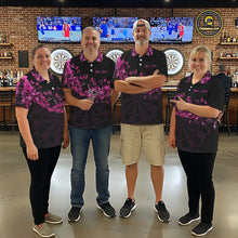 Load image into Gallery viewer, Black And Pink Flowers Smoke Butterflies Custom Women Darts Quarter-Zip Shirts Dart Team Jerseys NYN2261