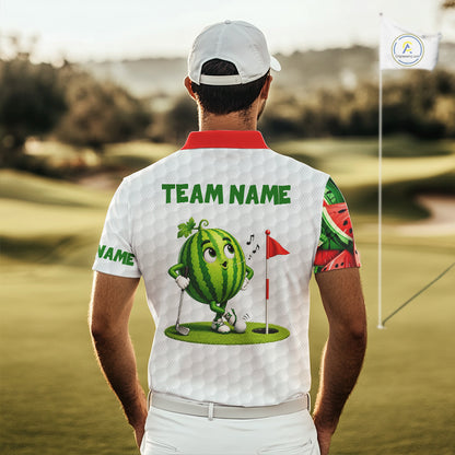 Custom Watermelon Golfer Funny Golf Team Outfits Watermelon Slices Golf Polo Golf Shirts For Men NYN3319