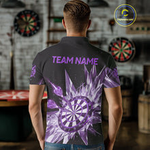 Load image into Gallery viewer, Purple Snow Ice Dartboard Men Darts Polo Shirt Custom Name &amp; Team Xmas Dart League Shirt NYN2058
