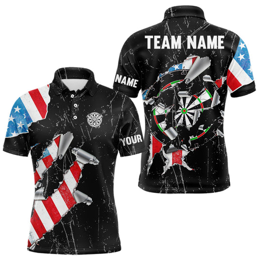 Custom American Flag Grunge Style Dart Shirts For Men, Dart Team Jerseys NYN0025