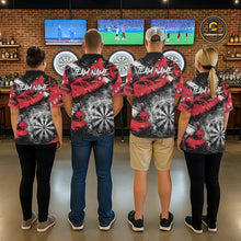 Load image into Gallery viewer, Red &amp; Grey Smokes Dartboard Custom Women Darts Quarter-Zip Shirts Grunge Dart League Jerseys NYN2279