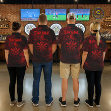 Load image into Gallery viewer, Red Grunge Roses Heart Dartboard Women Darts Valentine Shirt Custom Dart Polo Couple Gifts NYN2573