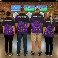 Load image into Gallery viewer, Custom Thunder Lightning Dartboard Women Dart Polo &amp; 1/4-Zip Shirt, Gifts For Dart Players | Purple NYN3338