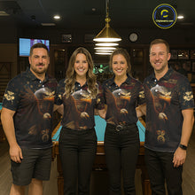 Load image into Gallery viewer, US Flag Eagle Retro Patriotic Billiard Shirts For Women Custom Pool 8 Ball Billiard Jerseys NYN2298