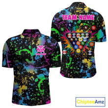 Load image into Gallery viewer, Funny 8 Ball Pool Colorful Paint Splash Custom Name Billiard Shirt For Men Billiard Team Jersey NYN2302
