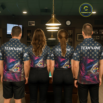 Funny Shark Colorful Billiard Balls Shirts For Women Custom Ball 8 Billiard League Jerseys NYN2305