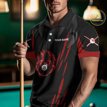 Load image into Gallery viewer, Black And Red Grunge Claws Wolf 8 Ball Pool Men Billiard Shirt Personalized Pool Balls Billiard Attire NYN2738