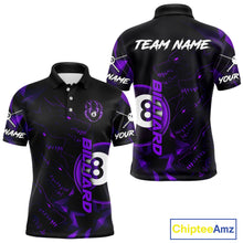 Load image into Gallery viewer, Purple Geometric Wolf 8 Ball Pool Claws Men Billiard Shirt Personalized Pool Balls Billiard Attire NYN2739