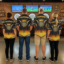 Load image into Gallery viewer, Personalized Yellow Dartboard Crown Darts Polo &amp; 1/4-Zip Shirt For Men Dart Team Dart Jerseys NYN2956