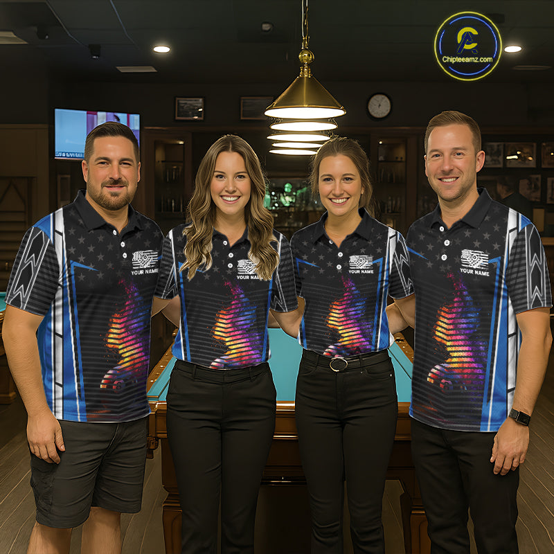 Colorful Paint Ball 8 Billiard Jerseys For Men Custom Blue Billiard Balls Pool Jersey NYN2317