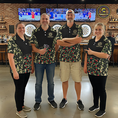 Custom Camouflage Pattern Dartboard Darts Polo Shirts For Men Outfits Darts Jerseys NYN2754