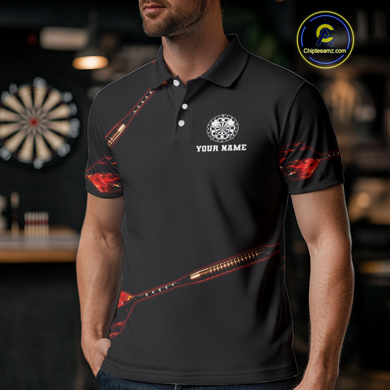Custom Black And Red Dart Arrow Skull Dart Shirts For Men Outfits Dart Team Jerseys NYN0045