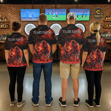 Load image into Gallery viewer, Personalized Women Rhino Dart Polo &amp; Quarter-Zip Shirt Custom Name Team Red Flaming Rhino Dart Jersey NYN3360