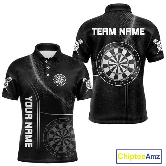 Halftone Pattern Dartboard White In Lines Grunge Dart Shirts For Men, Dart Jerseys NYN0057