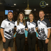 Load image into Gallery viewer, Grey And White Paint Funny Bulldog 8 Ball Billiard Pool Shirt For Women Custom Billiard Team Appeal NYN2765