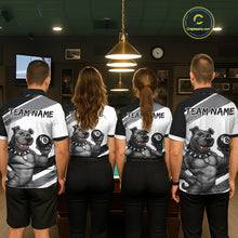 Load image into Gallery viewer, Grey And White Paint Funny Bulldog 8 Ball Billiard Pool Shirt For Women Custom Billiard Team Appeal NYN2765