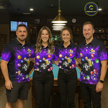 Load image into Gallery viewer, Purple Splatter Paint Pool 8 Ball Billiard Shirt For Men Custom Funny Beer 8 Ball Billiard Attire NYN2615