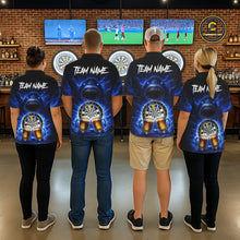 Load image into Gallery viewer, Blue Horror Shark Cheer Beer &amp; Dartboard Women Darts Quarter-Zip Shirt Custom Funny Dart Team Jersey NYN2617