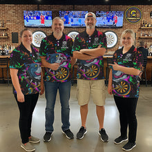 Load image into Gallery viewer, Custom Colorful Bulldog Dartboard 3D Funny Dart Shirts 1/4-Zip For Women Dart League Jerseys NYN2107