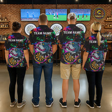 Load image into Gallery viewer, Custom Colorful Bulldog Dartboard 3D Funny Dart Shirts 1/4-Zip For Women Dart League Jerseys NYN2107